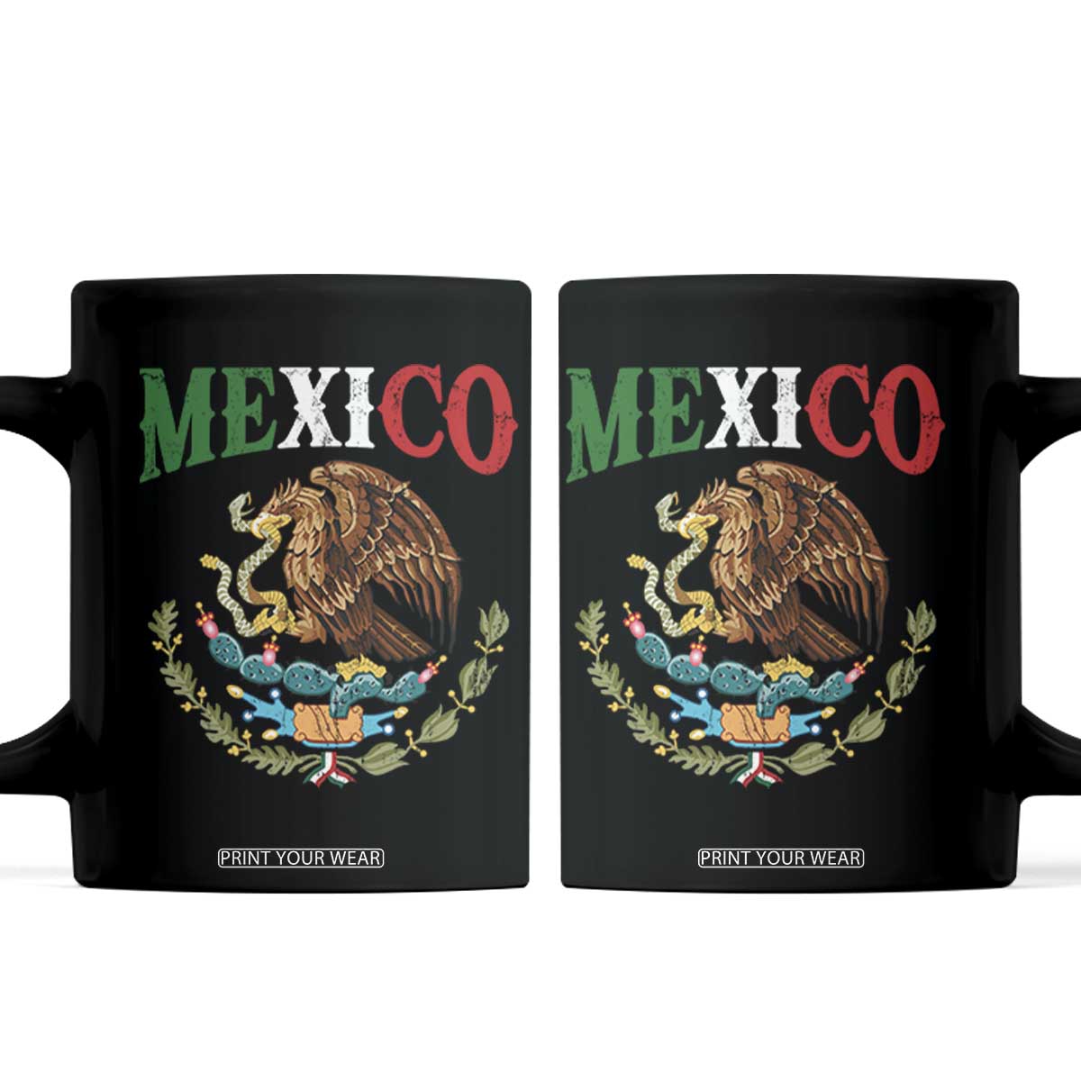 Mexican Coat Of Arms Mexico Vintage Flag Coffee Mug TS11 Black Print Your Wear