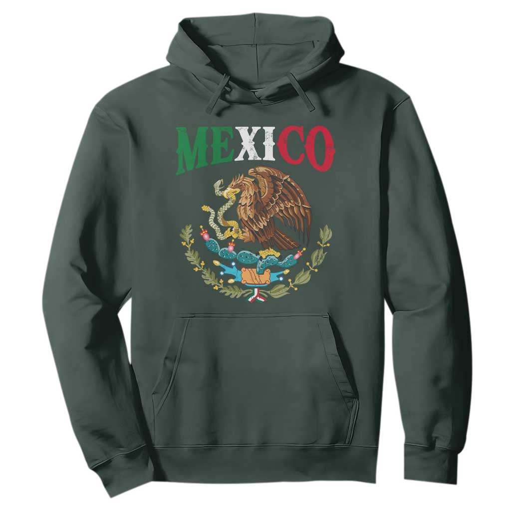 Mexican Coat Of Arms Mexico Vintage Flag Hoodie TS11 Dark Forest Green Print Your Wear