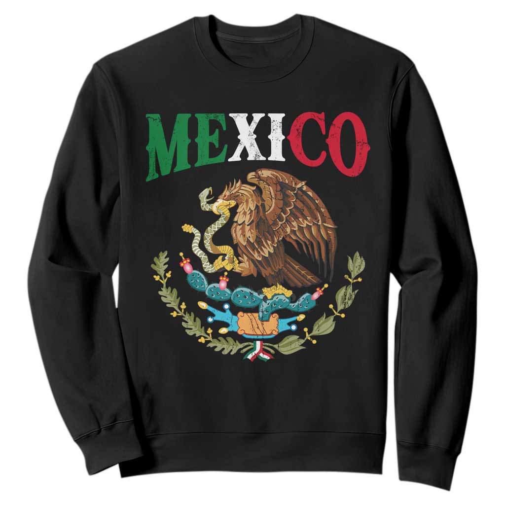 Mexican Coat Of Arms Mexico Vintage Flag Sweatshirt TS11 Black Print Your Wear