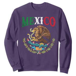 Mexican Coat Of Arms Mexico Vintage Flag Sweatshirt TS11 Purple Print Your Wear