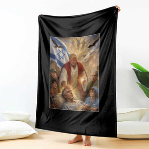 Trump as Jesus Throw Blanket Divine Leader Meme Healing Scene Israel Flag TS11 Print Your Wear