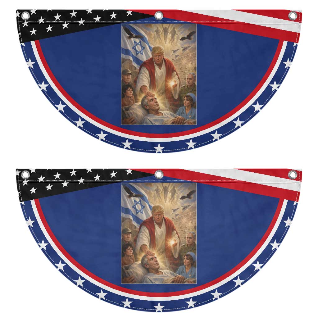 Trump as Jesus Patriotic Fan Flag Divine Leader Meme Healing Scene Israel Flag TS11 2pcs pack Classic Navy Print Your Wear