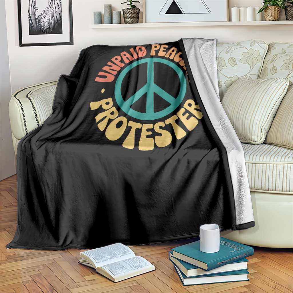 Unpaid Peaceful Protester Throw Blanket Social Justice Floral Peace Sign TS11 Print Your Wear