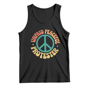Unpaid Peaceful Protester Tank Top Social Justice Floral Peace Sign TS11 Black Print Your Wear