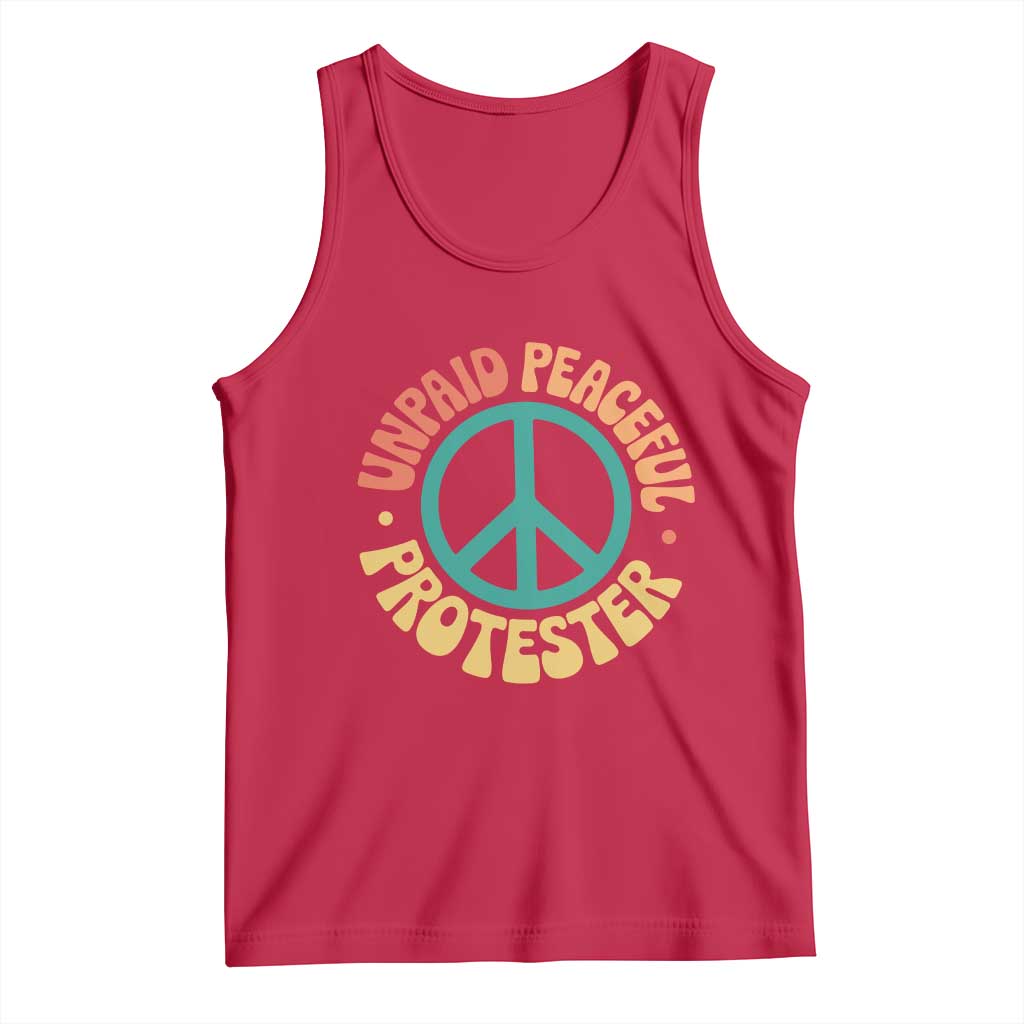 Unpaid Peaceful Protester Tank Top Social Justice Floral Peace Sign TS11 Red Print Your Wear