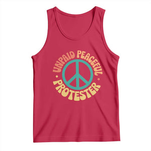 Unpaid Peaceful Protester Tank Top Social Justice Floral Peace Sign TS11 Red Print Your Wear