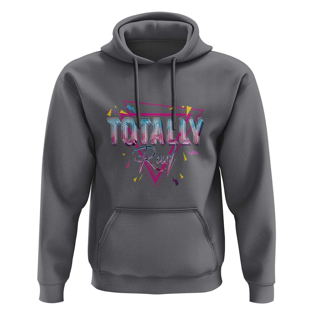 80s Hoodie Totally Rad Neon Vaporware Triangle TS11 Charcoal Print Your Wear