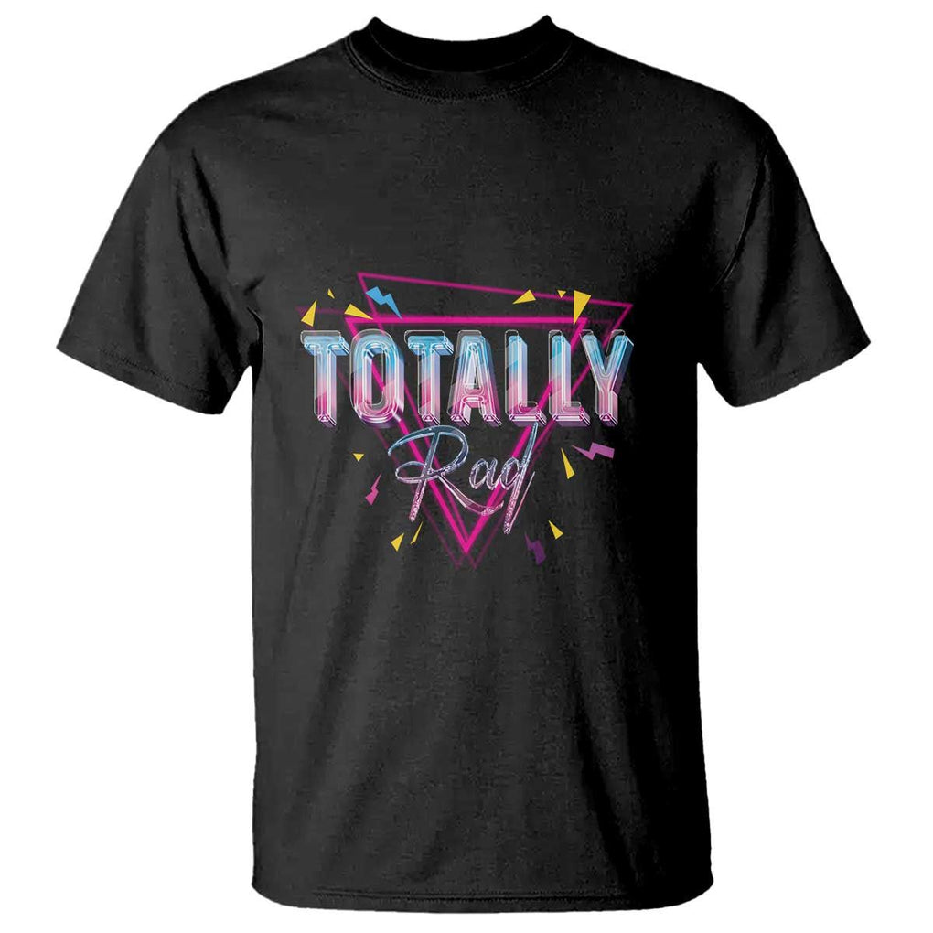 80s T Shirt Totally Rad Neon Vaporware Triangle TS11 Black Print Your Wear