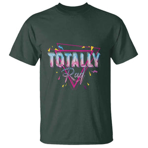 80s T Shirt Totally Rad Neon Vaporware Triangle TS11 Dark Forest Green Print Your Wear