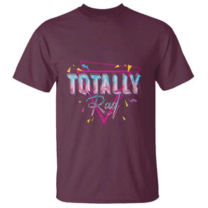 80s T Shirt Totally Rad Neon Vaporware Triangle TS11 Maroon Print Your Wear