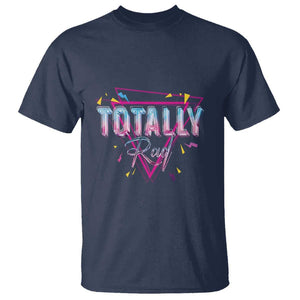 80s T Shirt Totally Rad Neon Vaporware Triangle TS11 Navy Print Your Wear