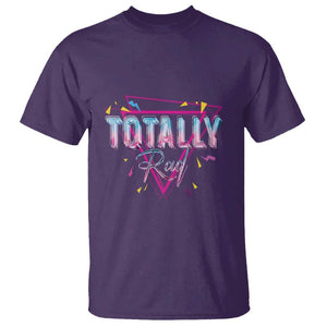 80s T Shirt Totally Rad Neon Vaporware Triangle TS11 Purple Print Your Wear