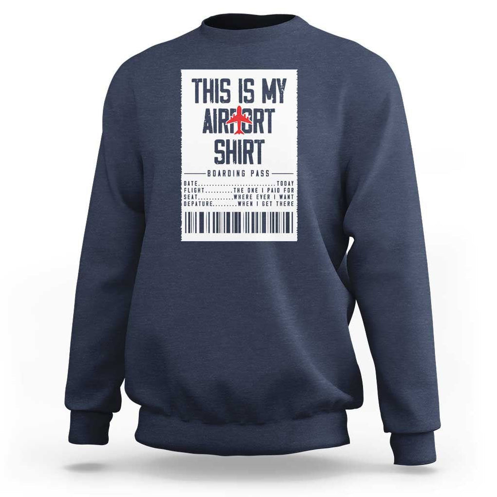 Travel Lover Sweatshirt This Is My Aiport Shirt Receipt Barcode TS11 Navy Print Your Wear