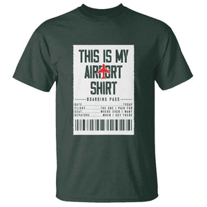 Travel Lover T Shirt This Is My Aiport Shirt Receipt Barcode TS11 Dark Forest Green Print Your Wear