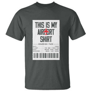 Travel Lover T Shirt This Is My Aiport Shirt Receipt Barcode TS11 Dark Heather Print Your Wear