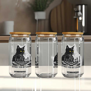 Chess Lover Glass Can I Never Lose Either I Win Or I Learn Elegant Cool Cat TS11 Print Your Wear