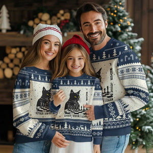 Chess Lover Ugly Christmas Sweater I Never Lose Either I Win Or I Learn Elegant Cool Cat TS11 Beige Navy Print Your Wear