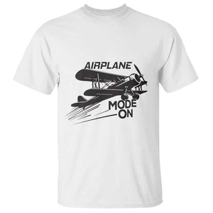 Funny Biplane T Shirt Airplane Mode On Flying Pilots TS11 White Print Your Wear