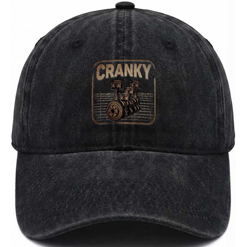 Funny Cranky Car Engine Crankshaft Cars Lover Mechanics Washed Cotton Baseball Cap Fathers Day TS11 Print Your Wear