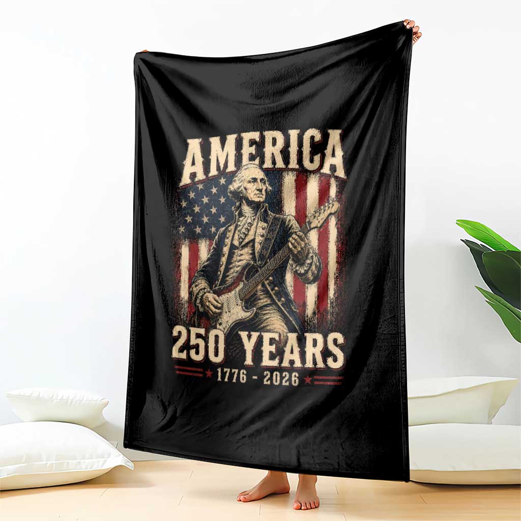 George Washington Playing Guitar 4th July US 250th Anniversary Throw Blanket TS11 Print Your Wear