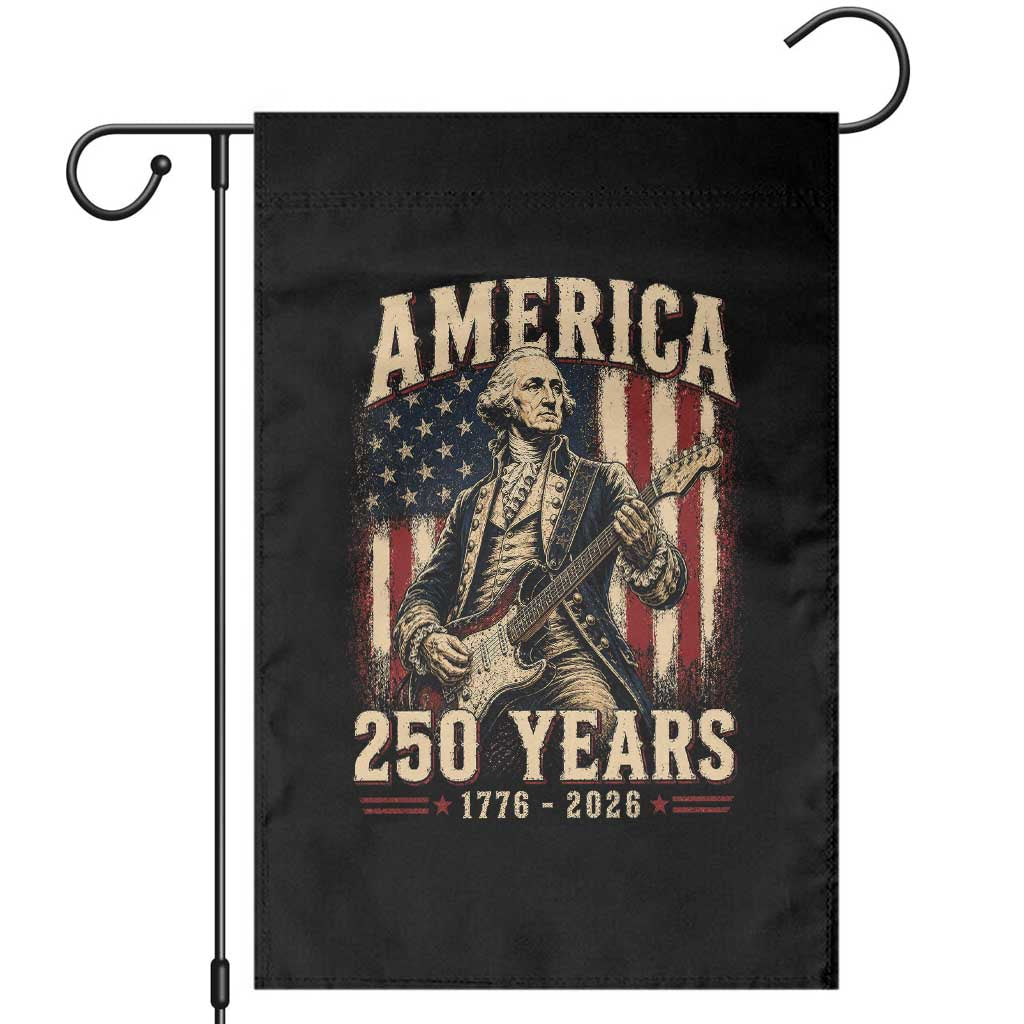George Washington Playing Guitar 4th July US 250th Anniversary Garden Flag TS11 Black Print Your Wear
