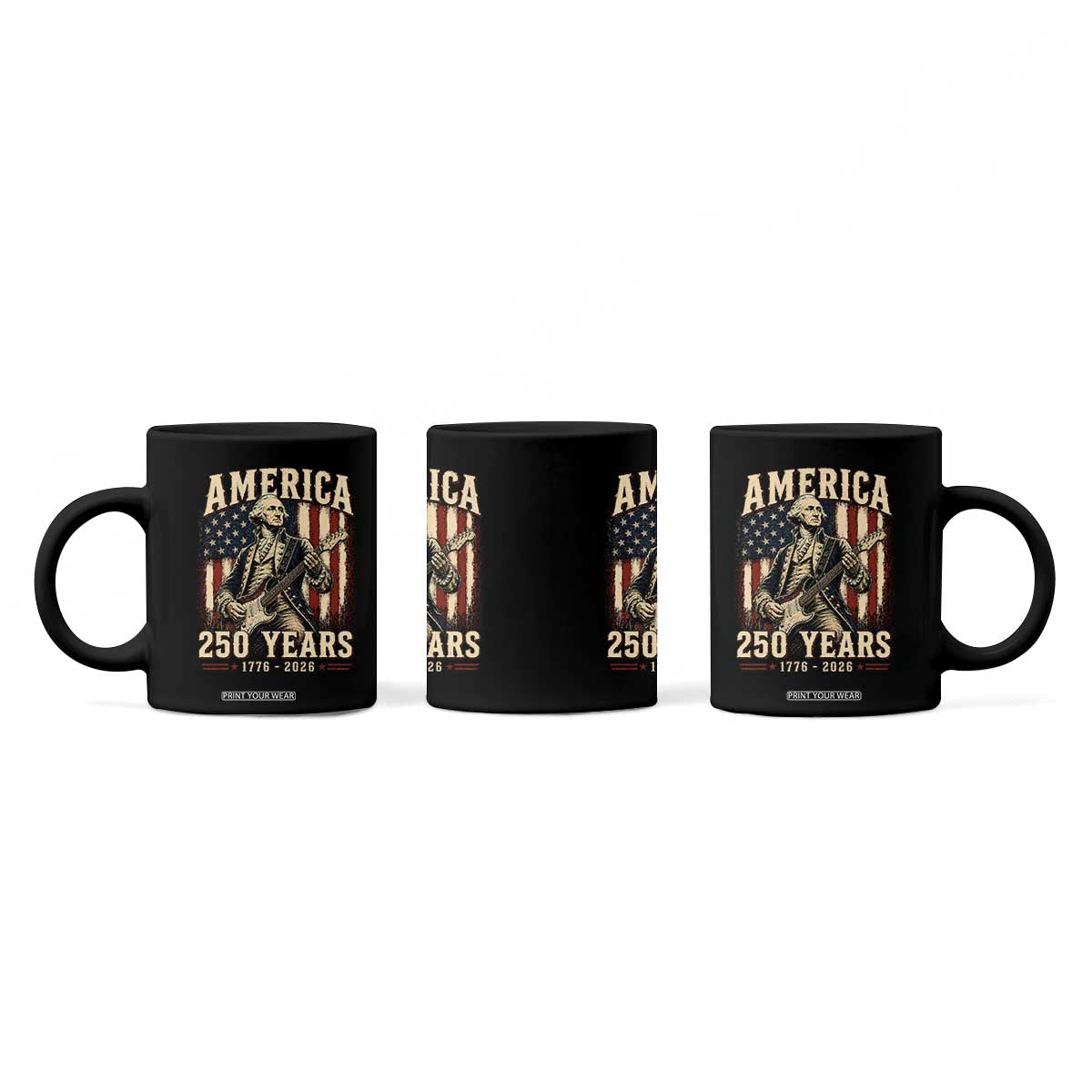 George Washington Playing Guitar 4th July US 250th Anniversary Coffee Mug TS11 Print Your Wear