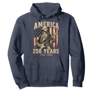 George Washington Playing Guitar 4th July US 250th Anniversary Hoodie TS11 Navy Print Your Wear
