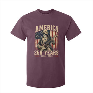 George Washington Playing Guitar 4th July US 250th Anniversary T Shirt For Kid TS11 Maroon Print Your Wear