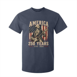 George Washington Playing Guitar 4th July US 250th Anniversary T Shirt For Kid TS11 Navy Print Your Wear