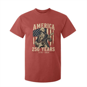 George Washington Playing Guitar 4th July US 250th Anniversary T Shirt For Kid TS11 Red Print Your Wear