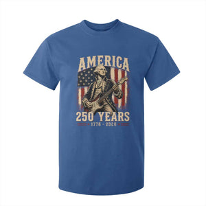 George Washington Playing Guitar 4th July US 250th Anniversary T Shirt For Kid TS11 Royal Blue Print Your Wear