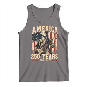 George Washington Playing Guitar 4th July US 250th Anniversary Tank Top TS11 Deep Heather Print Your Wear
