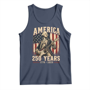 George Washington Playing Guitar 4th July US 250th Anniversary Tank Top TS11 Navy Print Your Wear