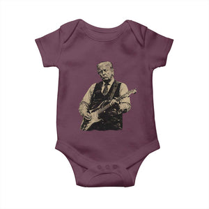US Nation's Leader Playing Electic Rock Guitar Retro Vintage Baby Onesie TS11 Maroon Print Your Wear