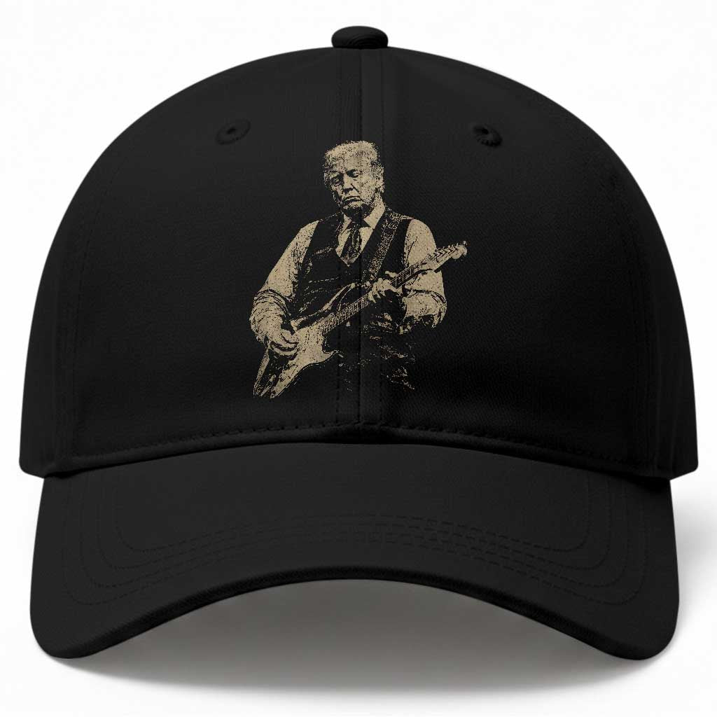 US Nation's Leader Playing Electic Rock Guitar Retro Vintage Baseball Cap TS11 Print Your Wear