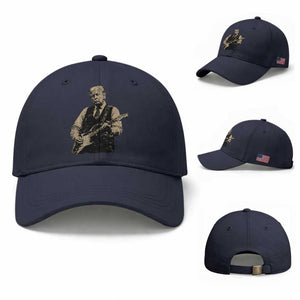 US Nation's Leader Playing Electic Rock Guitar Retro Vintage Baseball Cap TS11 Baseball Cap Universal Fit Navy Print Your Wear