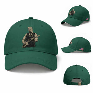 US Nation's Leader Playing Electic Rock Guitar Retro Vintage Baseball Cap TS11 Baseball Cap Universal Fit Irish Green Print Your Wear