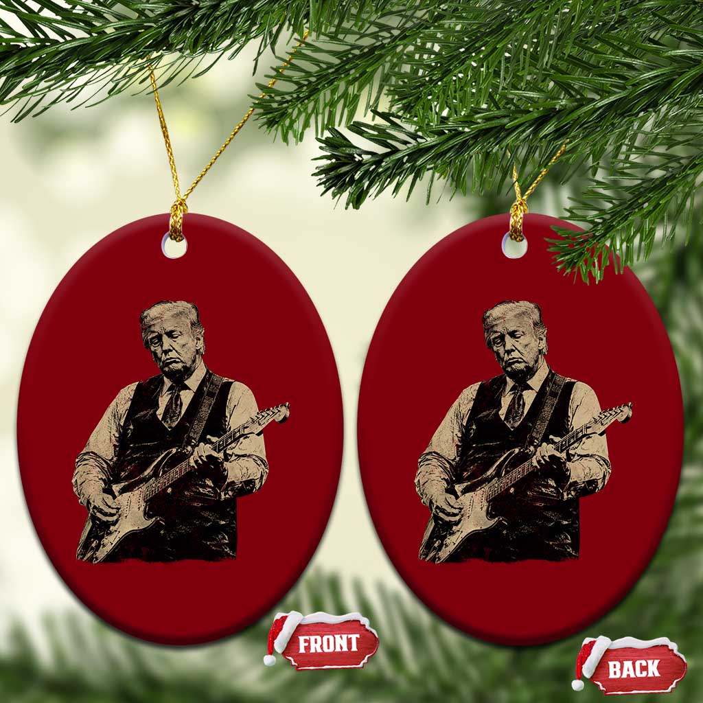 US Nation's Leader Playing Electic Rock Guitar Retro Vintage Ceramic Ornament TS11 Print Your Wear