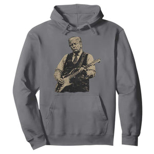 US Nation's Leader Playing Electic Rock Guitar Retro Vintage Hoodie TS11 Charcoal Print Your Wear
