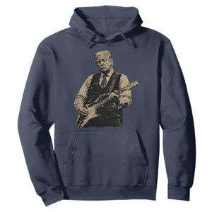 US Nation's Leader Playing Electic Rock Guitar Retro Vintage Hoodie TS11 Navy Print Your Wear