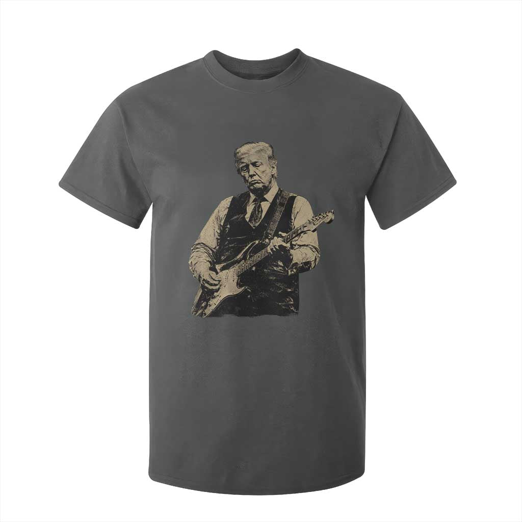 US Nation's Leader Playing Electic Rock Guitar Retro Vintage T Shirt For Kid TS11 Dark Heather Print Your Wear