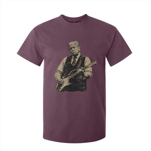US Nation's Leader Playing Electic Rock Guitar Retro Vintage T Shirt For Kid TS11 Maroon Print Your Wear