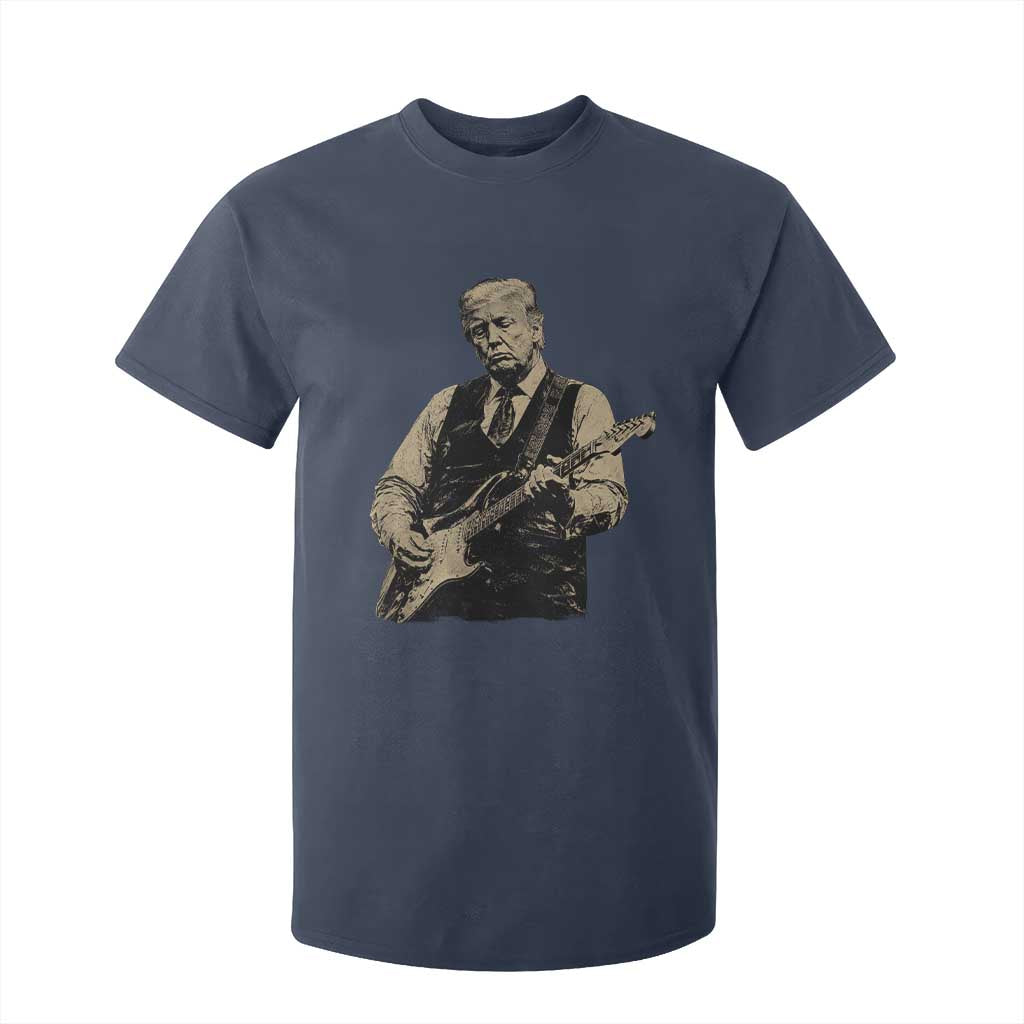 US Nation's Leader Playing Electic Rock Guitar Retro Vintage T Shirt For Kid TS11 Navy Print Your Wear