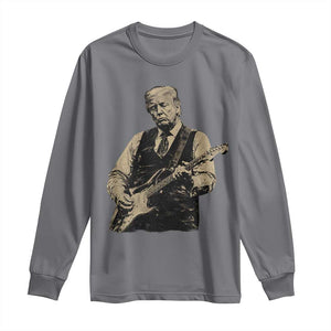 US Nation's Leader Playing Electic Rock Guitar Retro Vintage Long Sleeve Shirt TS11 Charcoal Print Your Wear