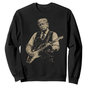 US Nation's Leader Playing Electic Rock Guitar Retro Vintage Sweatshirt TS11 Black Print Your Wear