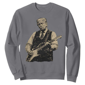 US Nation's Leader Playing Electic Rock Guitar Retro Vintage Sweatshirt TS11 Charcoal Print Your Wear