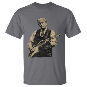 US Nation's Leader Playing Electic Rock Guitar Retro Vintage T Shirt TS11 Charcoal Print Your Wear