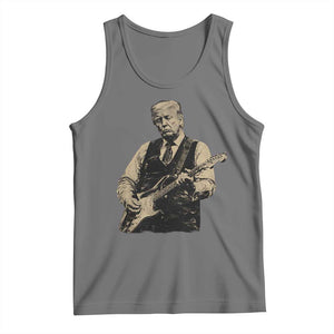 US Nation's Leader Playing Electic Rock Guitar Retro Vintage Tank Top TS11 Black Heather Print Your Wear