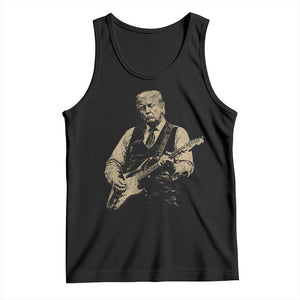 US Nation's Leader Playing Electic Rock Guitar Retro Vintage Tank Top TS11 Black Print Your Wear