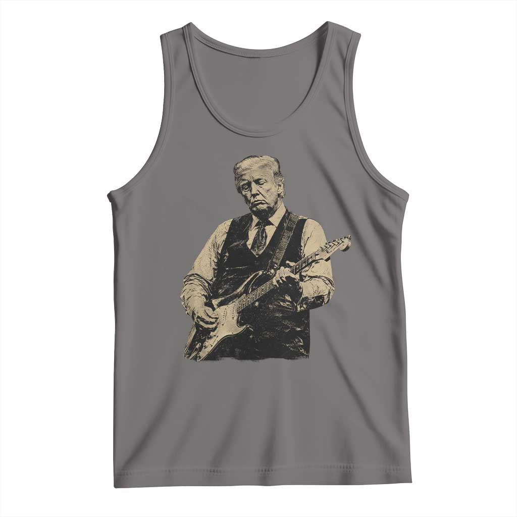 US Nation's Leader Playing Electic Rock Guitar Retro Vintage Tank Top TS11 Deep Heather Print Your Wear